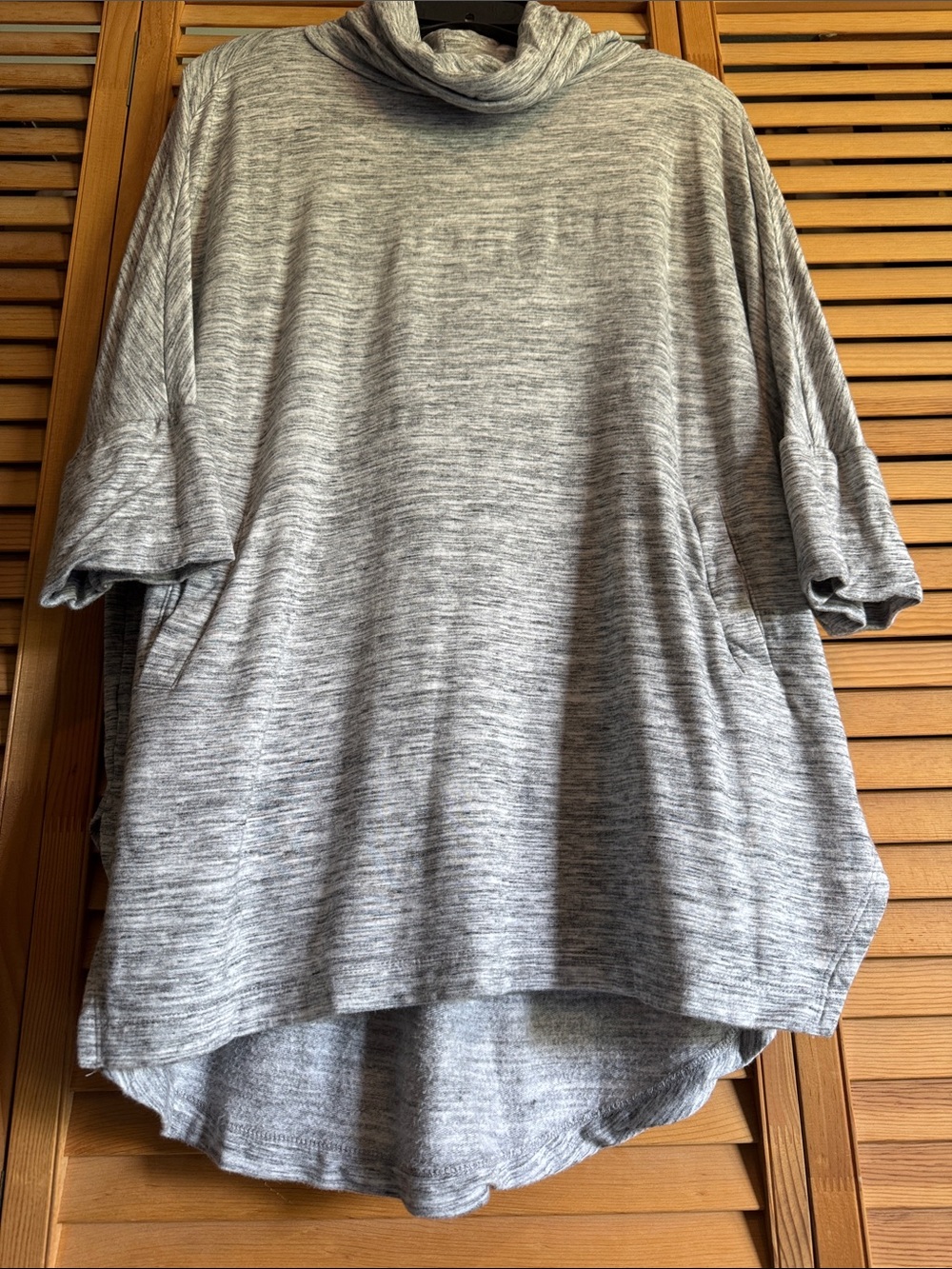LOFT oversized Heather Gray Cowl Neck Lounge Top